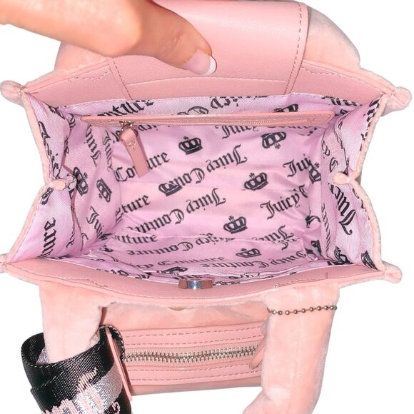 Juicy Couture Big Spender Pink Mini Tote Bag w/Barrel Wristlet & Heart Bag Charm - Picture 10 of 10